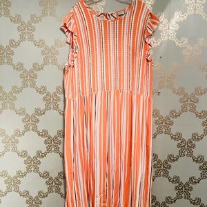 Target a new day Orange Striped Midi Dress